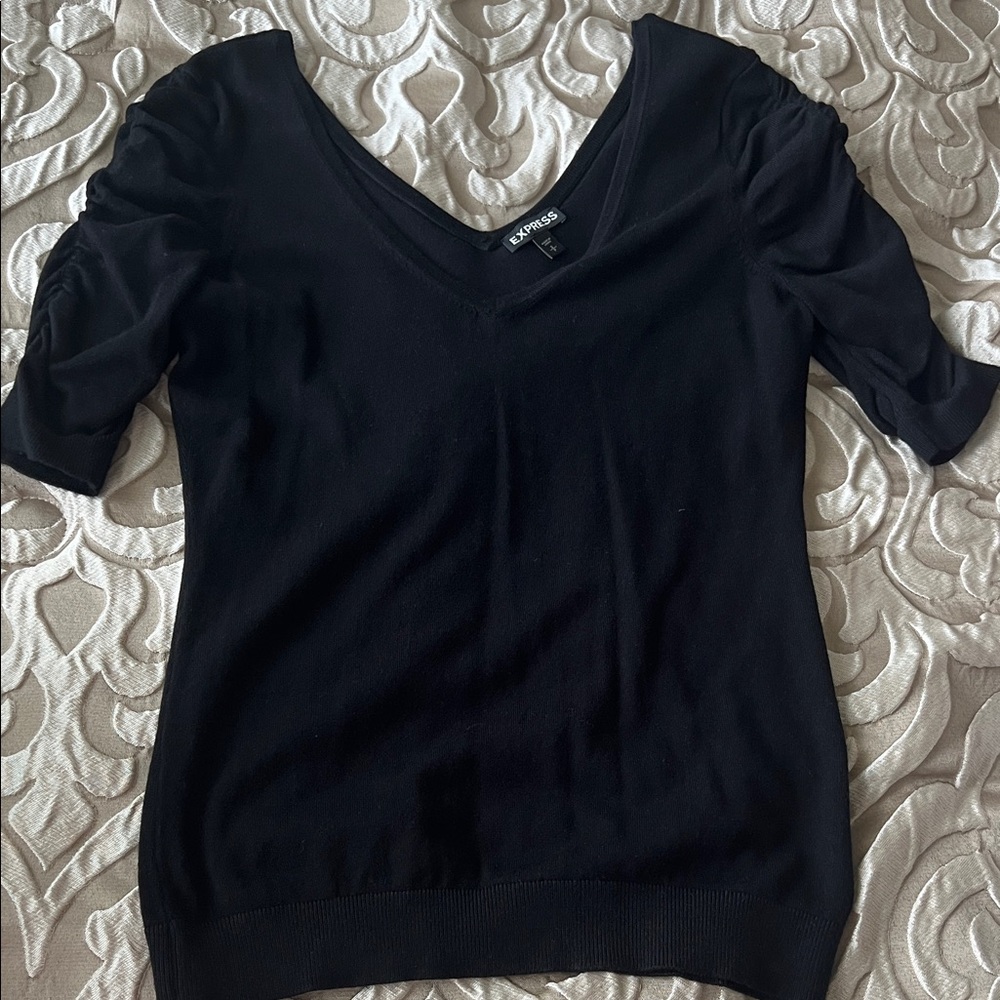 Express Black V-Neck Blouse